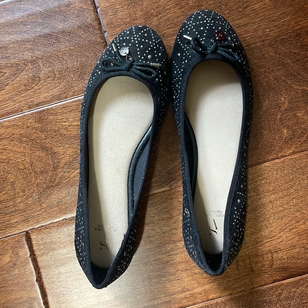 Vera Wang Black and silver slip ons